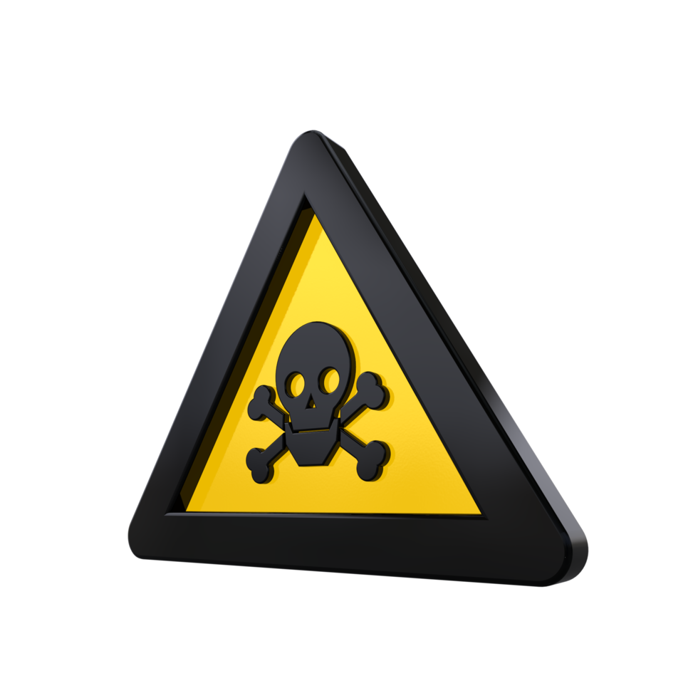 Warning Sign 3D render png