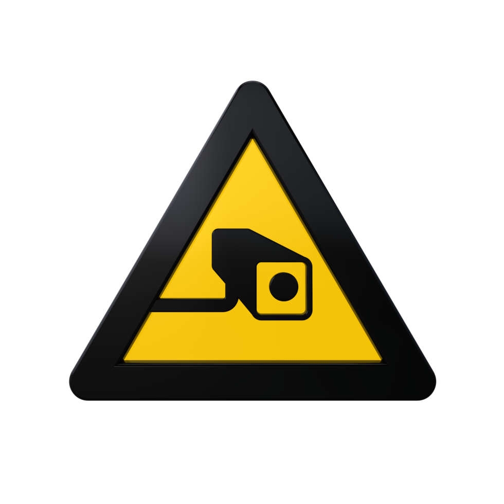 Warning Sign 3D render png