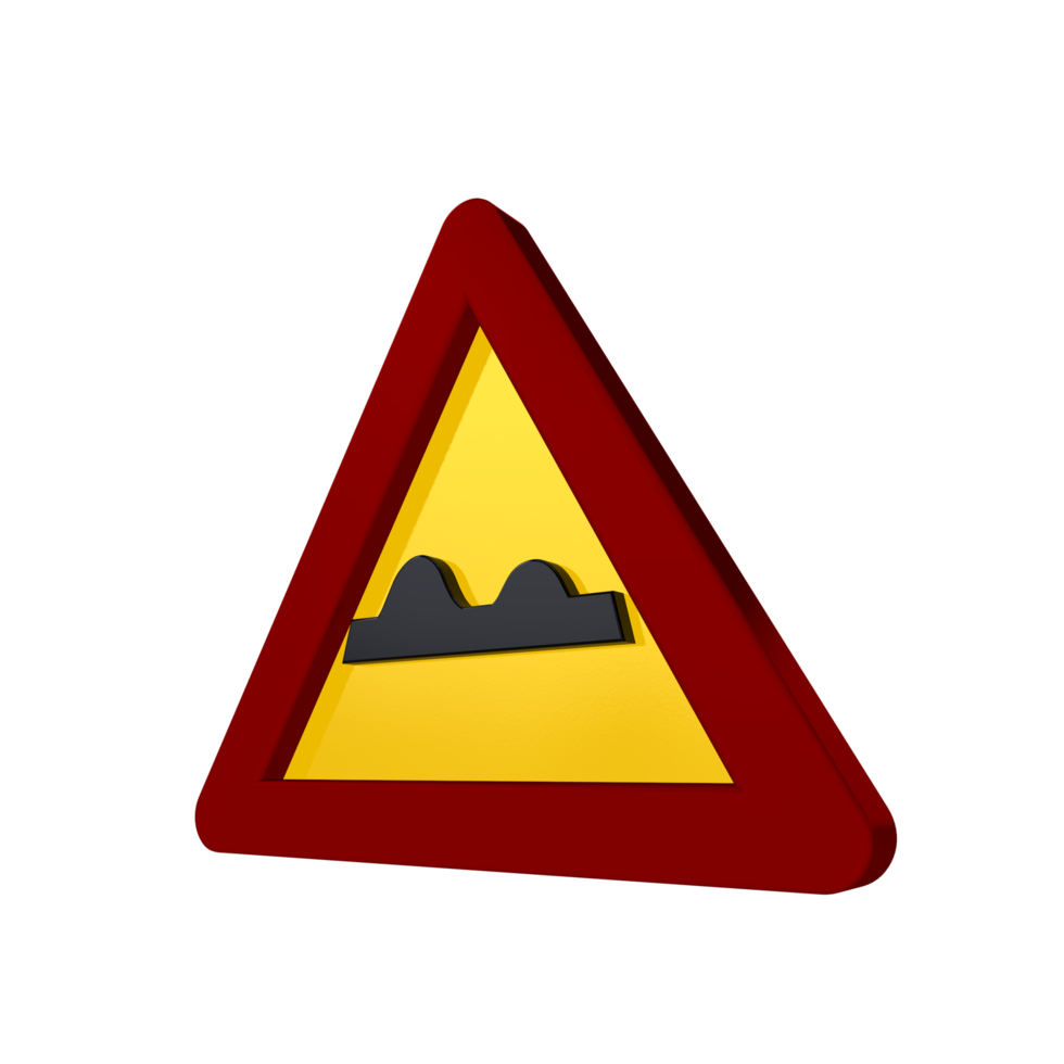 Road sign 3D render png