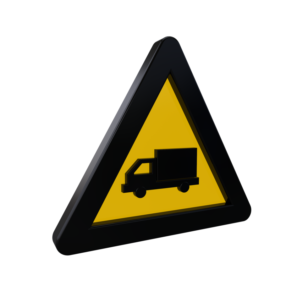 Warning Sign 3D render png
