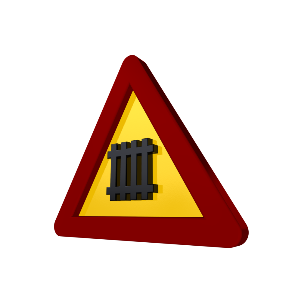 Road sign 3D render png