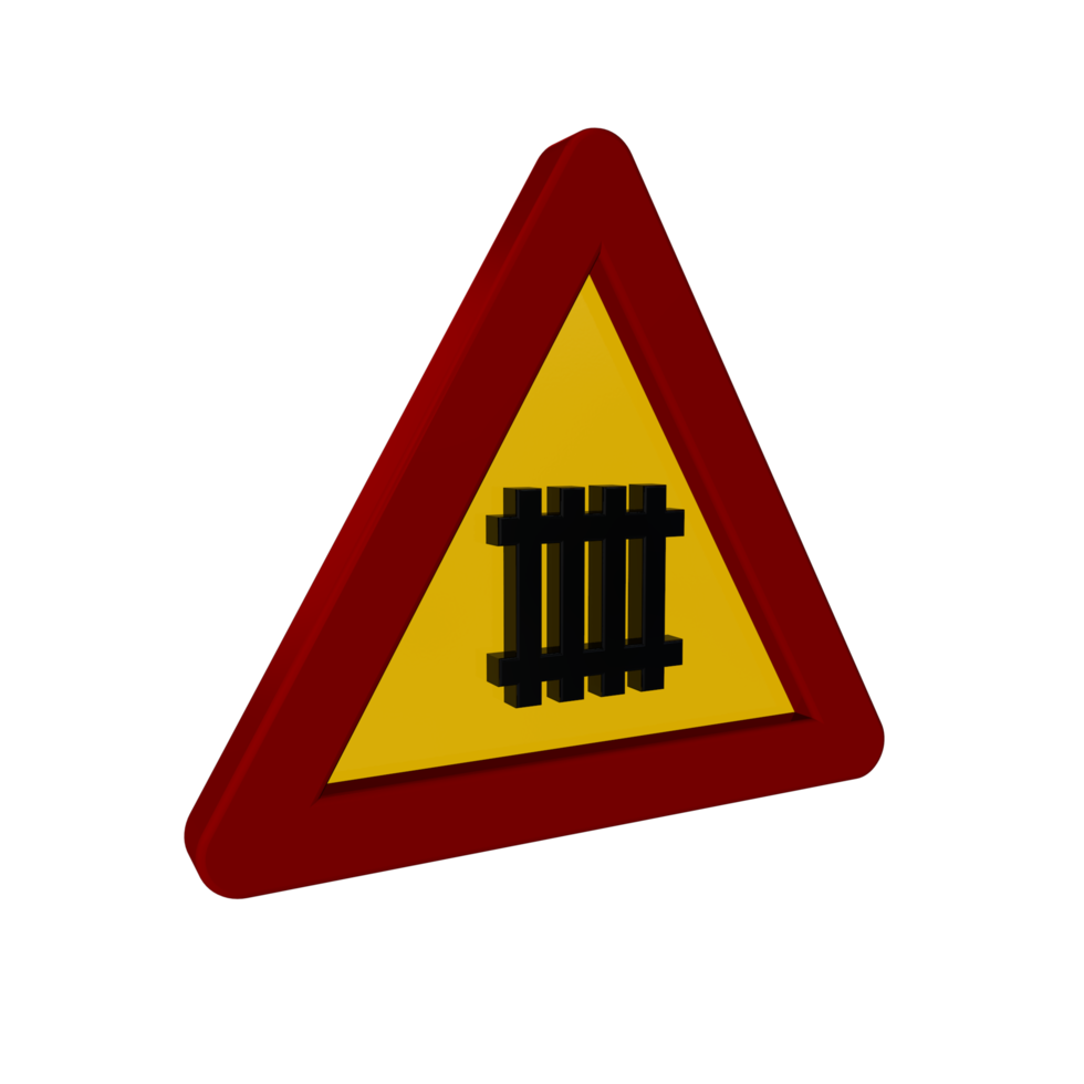 Road sign 3D render png