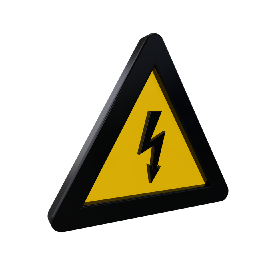 Warning Sign 3D render png