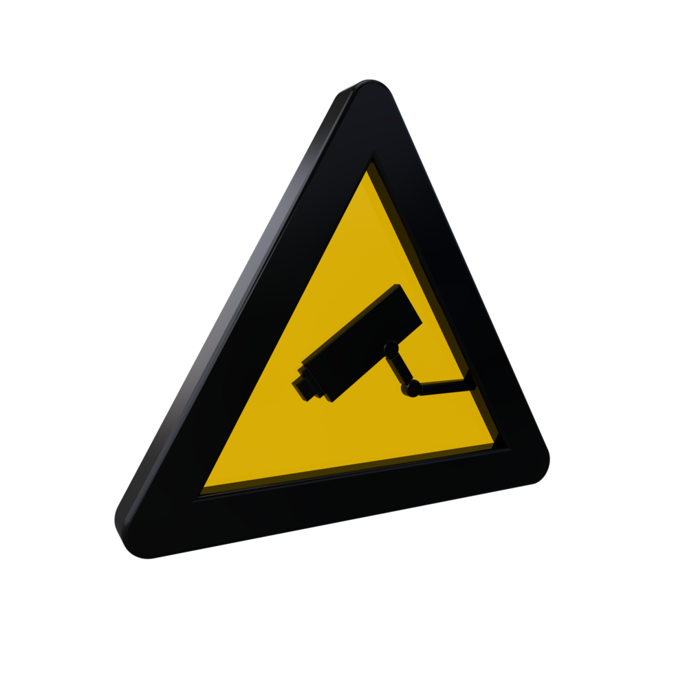 Warning Sign 3D render png