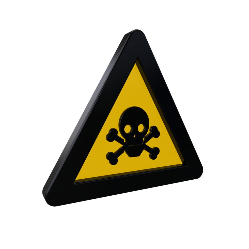 Warning Sign 3D render png