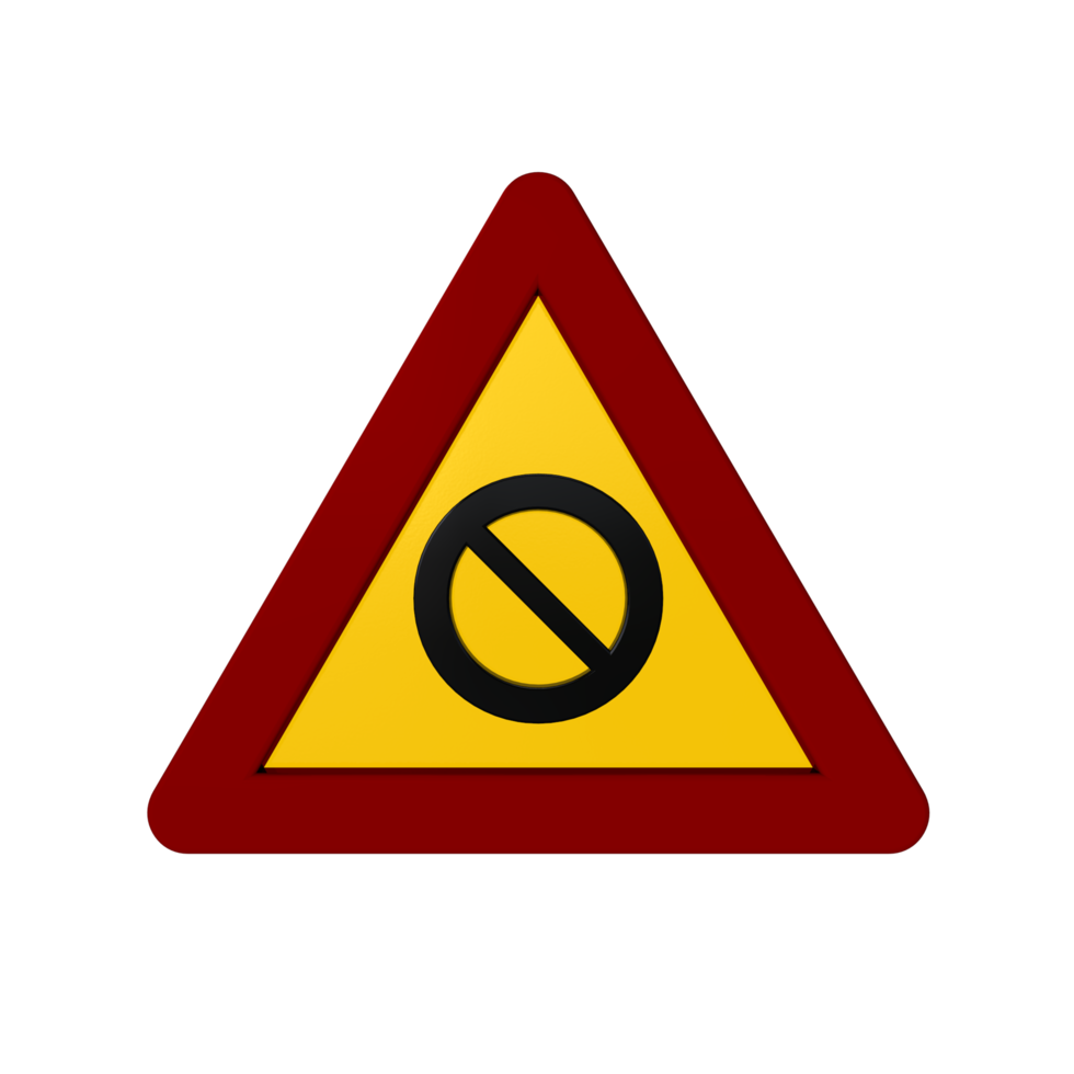 Road sign 3D render png