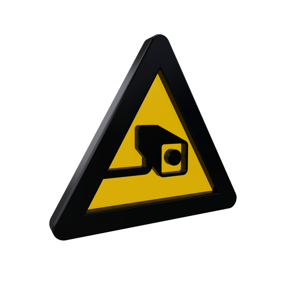 Warning Sign 3D render png
