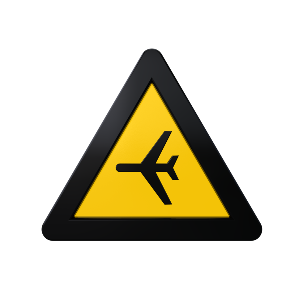 Warning Sign 3D render png