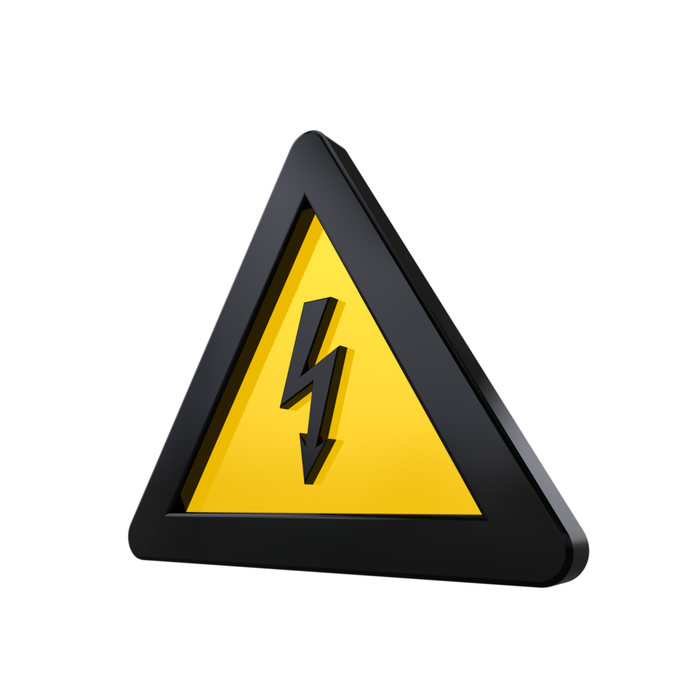 Warning Sign 3D render png