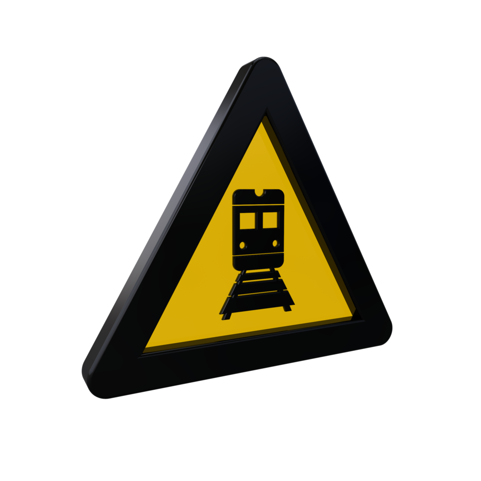 Warning Sign 3D render png