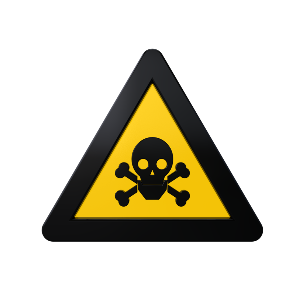 Warning Sign 3D render png