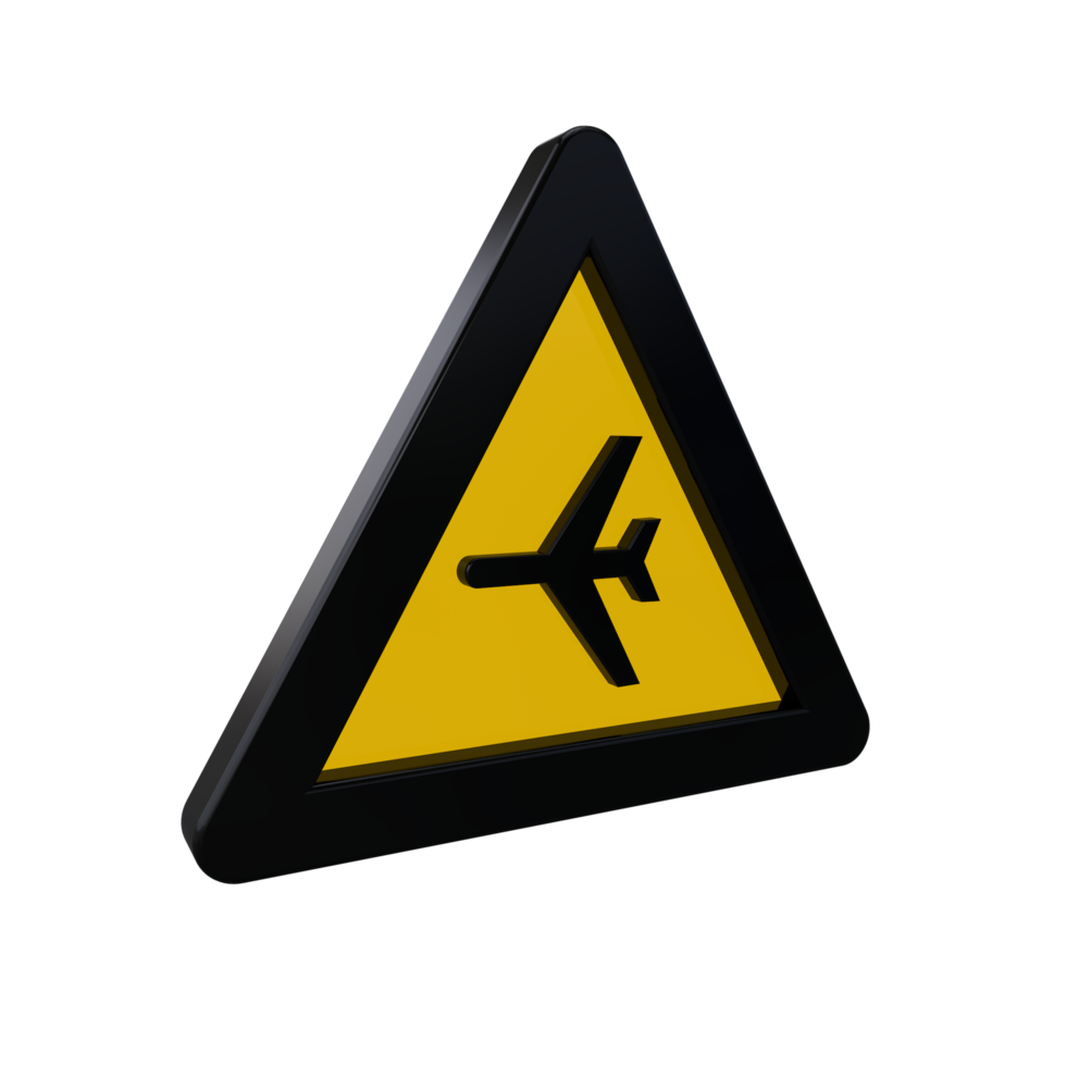 Warning Sign 3D render png