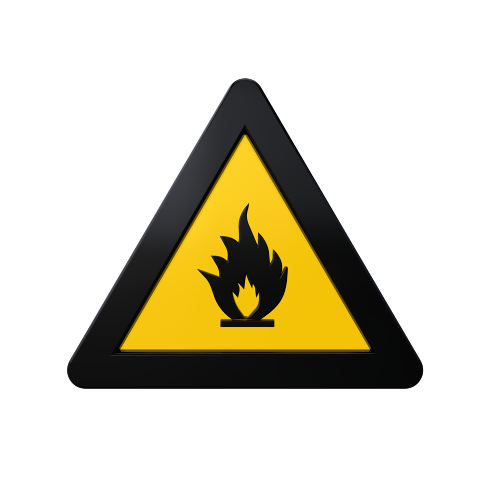 Warning Sign 3D render png