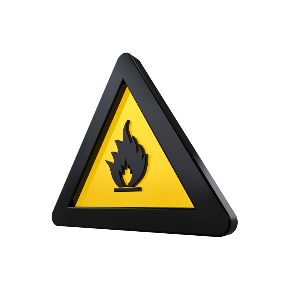Warning Sign 3D render png