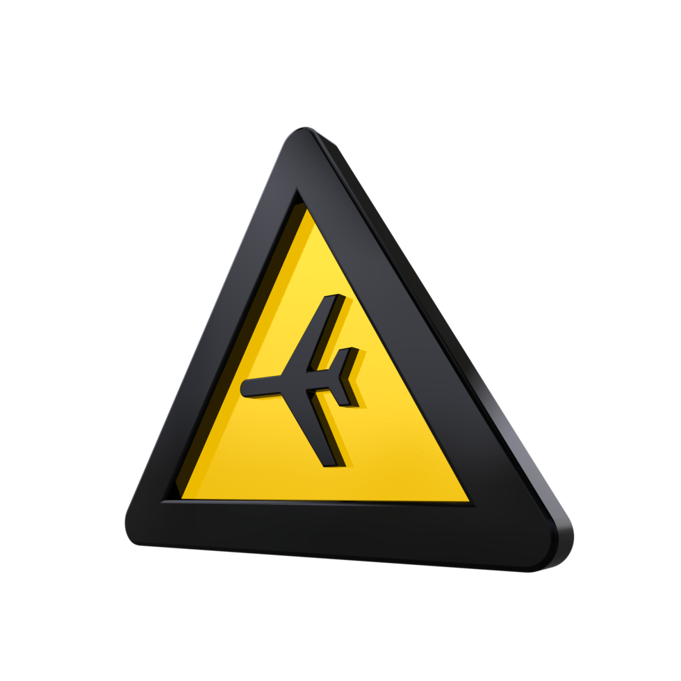 Warning Sign 3D render png
