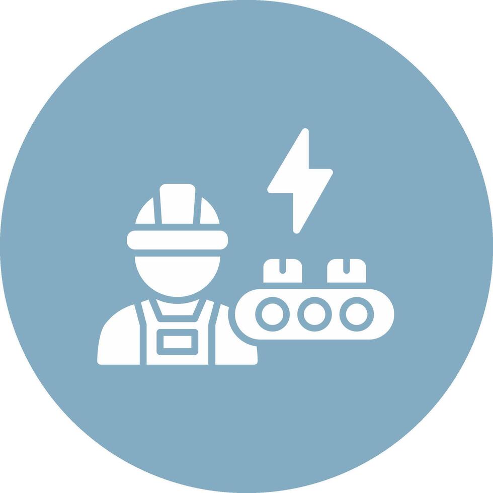 Industrial Worker Glyph Multi Circle Icon vector