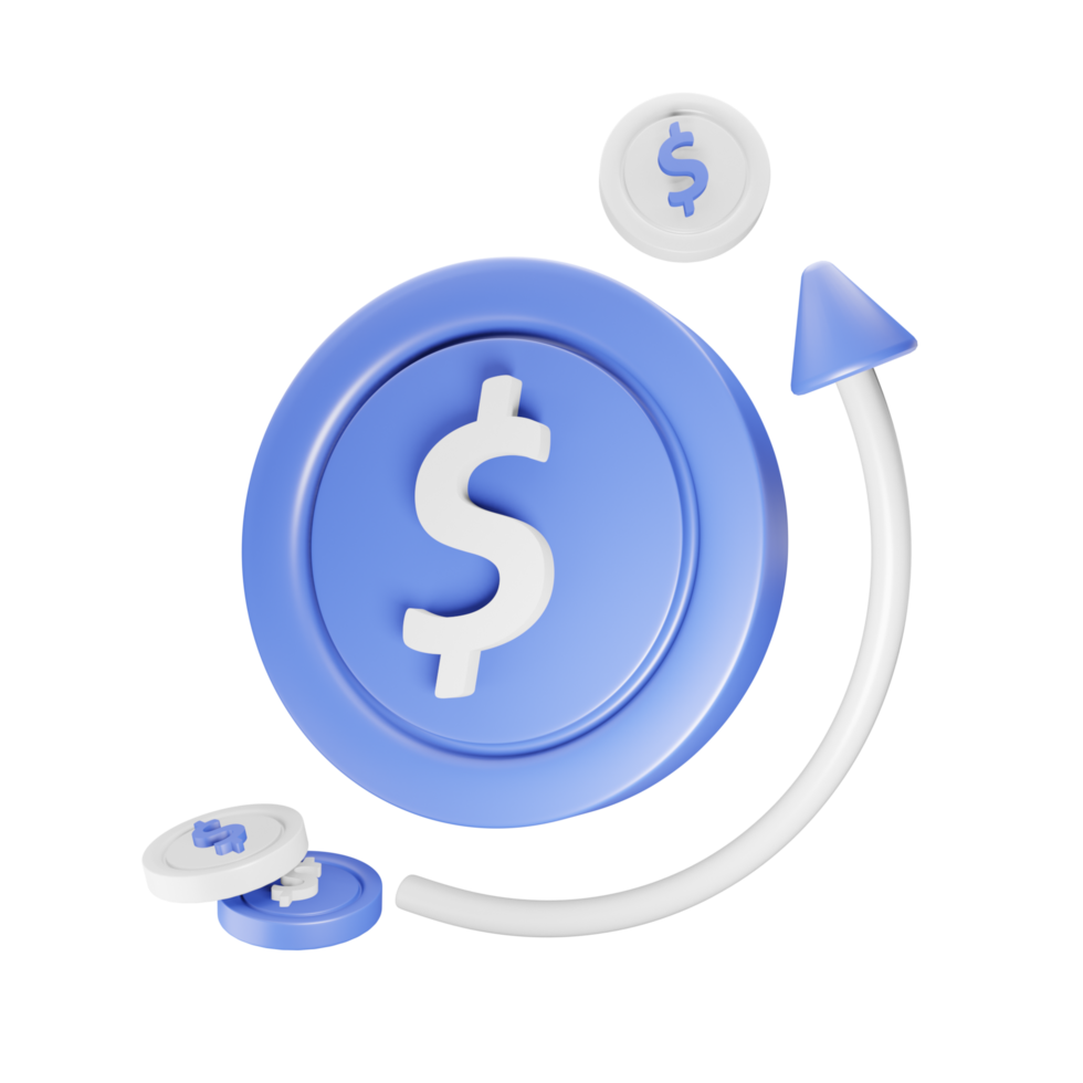 3d dinero dólar moneda en un aislado antecedentes. negocio y Finanzas icono ideas 3d representación ilustración. png