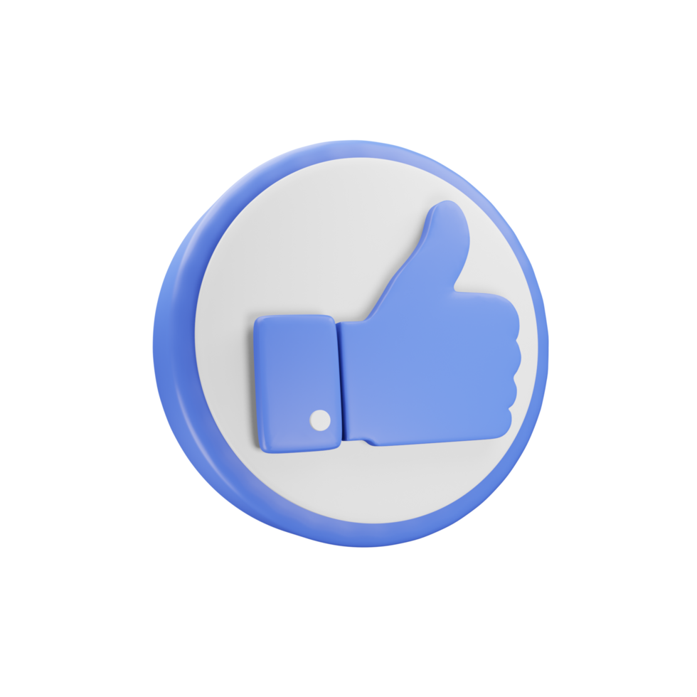 3D Like on isolated background. For social media and business illustrations 3D rendering. png