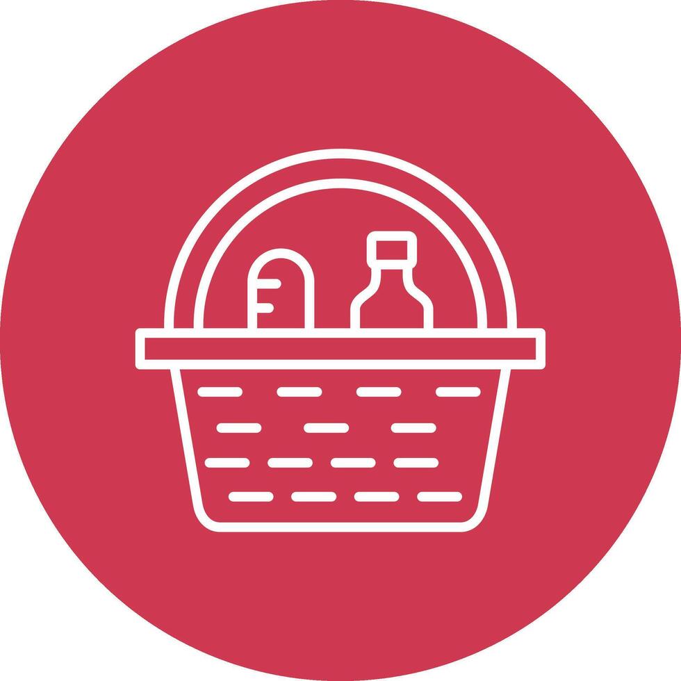 Picnic Basket Line Multi Circle Icon vector