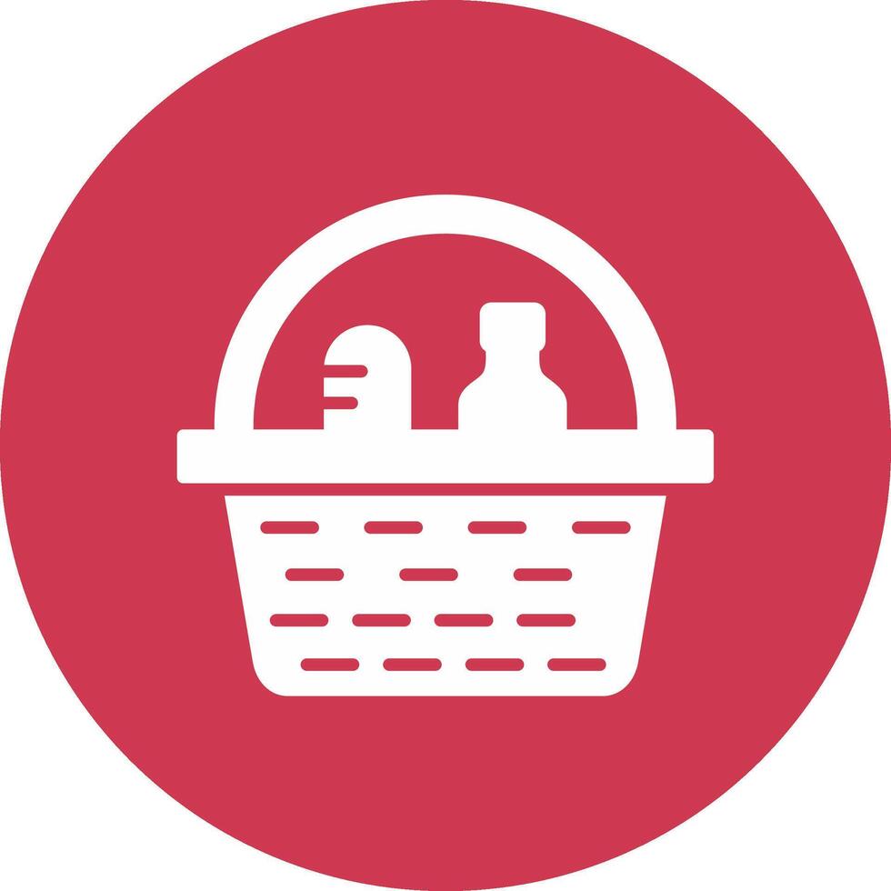 Picnic Basket Glyph Multi Circle Icon vector