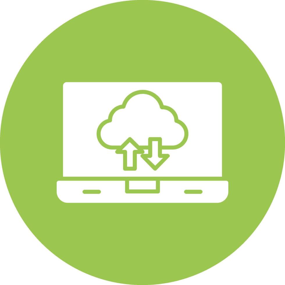 Cloud Computing Glyph Multi Circle Icon vector