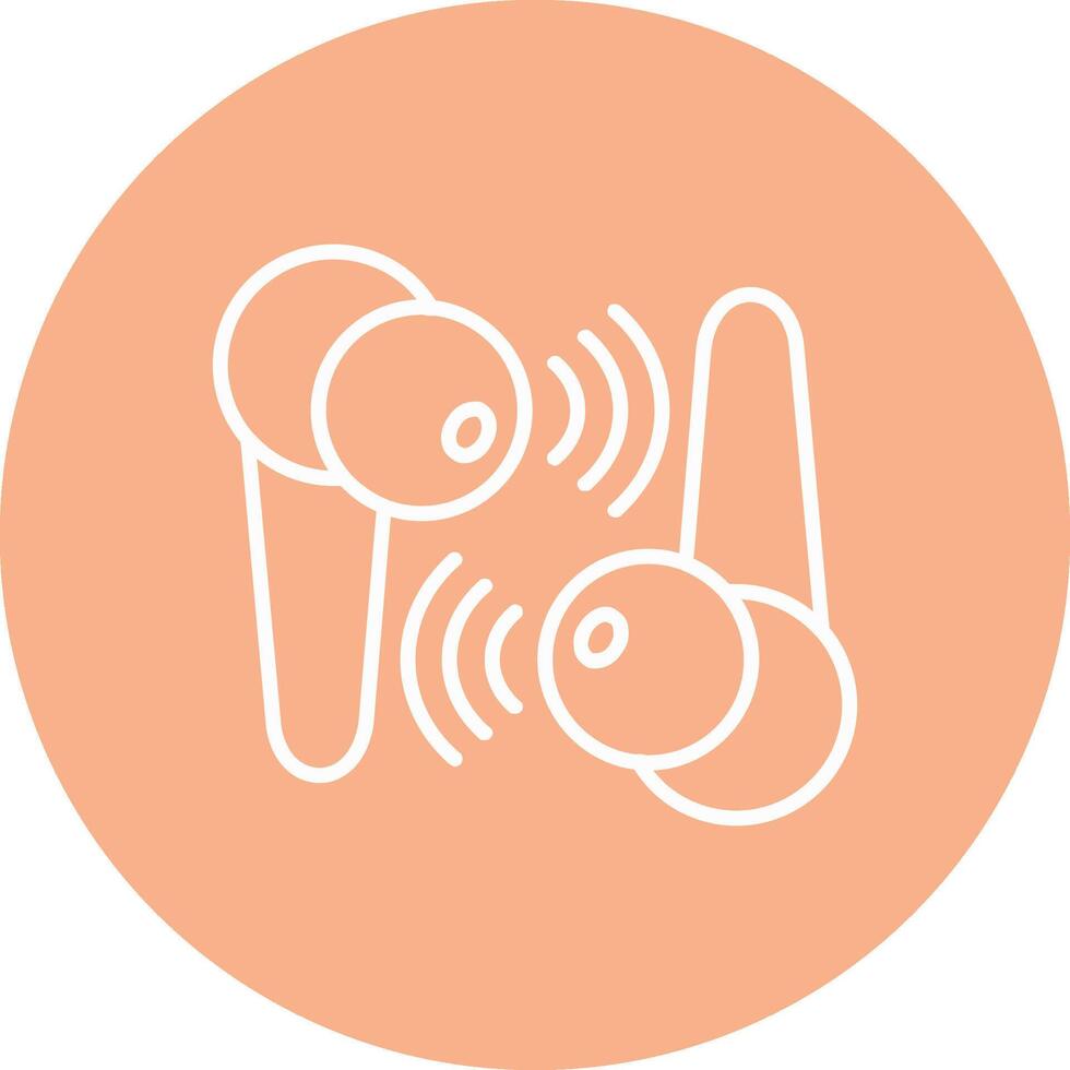 Earbuds Line Multi Circle Icon vector