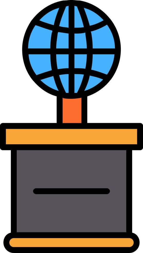World Line Filled Icon vector