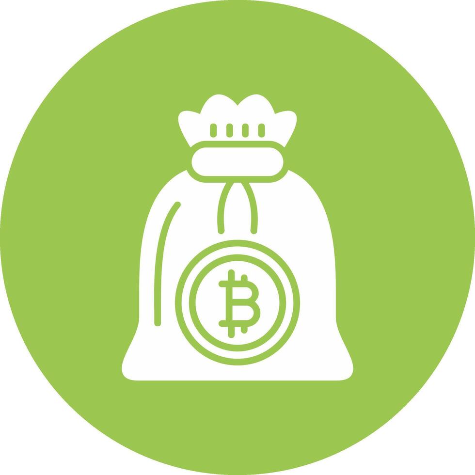 Bitcoin Bag Glyph Multi Circle Icon vector