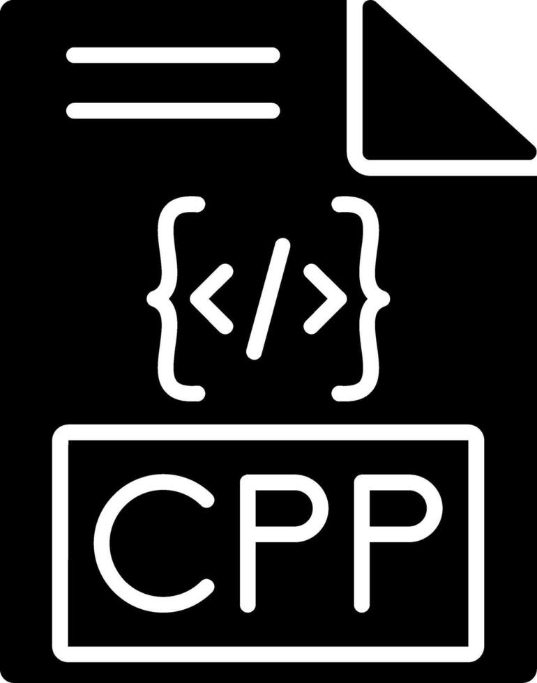 Cpp Glyph Icon vector