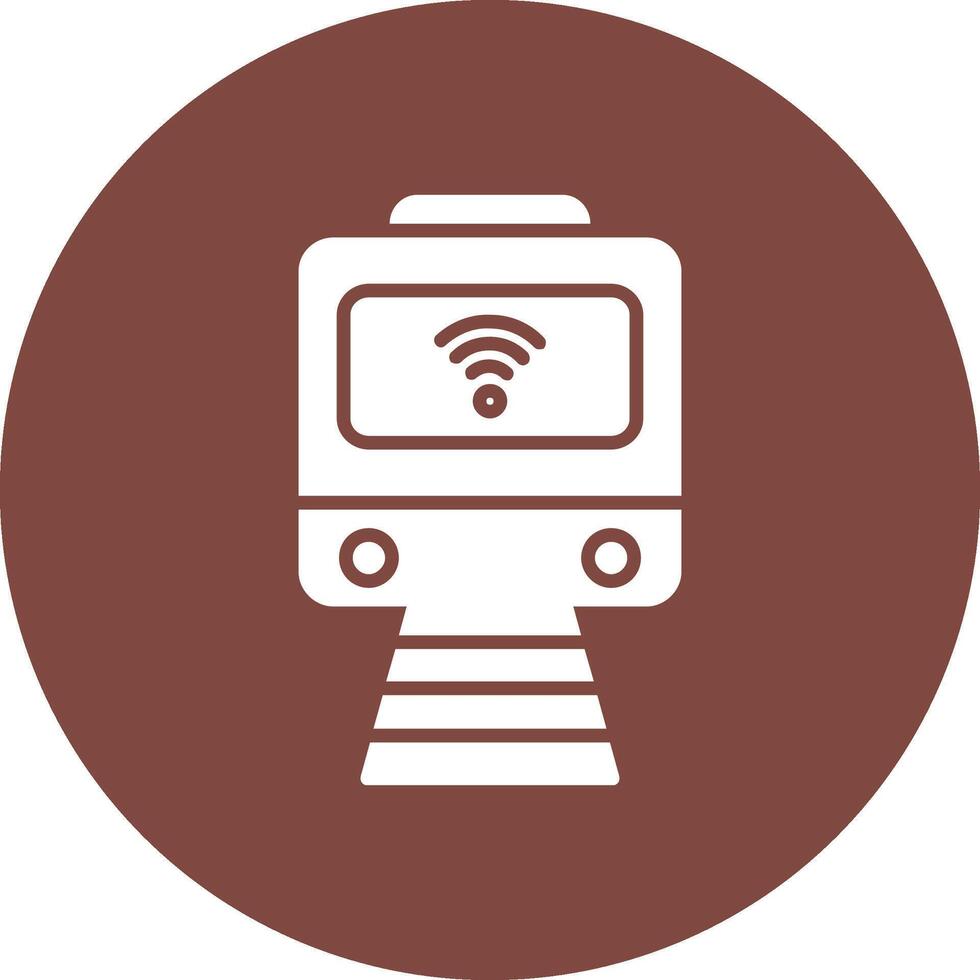 Train Glyph Multi Circle Icon vector
