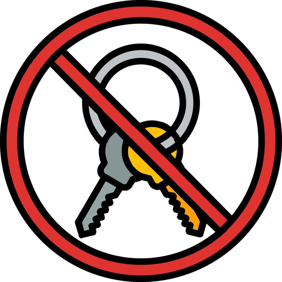 Prohibited Sign Line Filled Icon vector