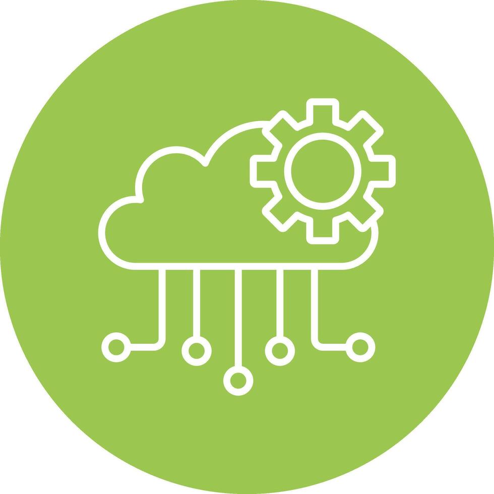 Cloud Computing Line Multi Circle Icon vector