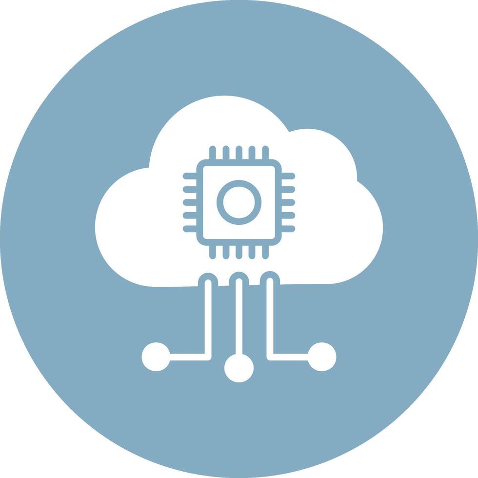 Cloud Computing Glyph Multi Circle Icon vector