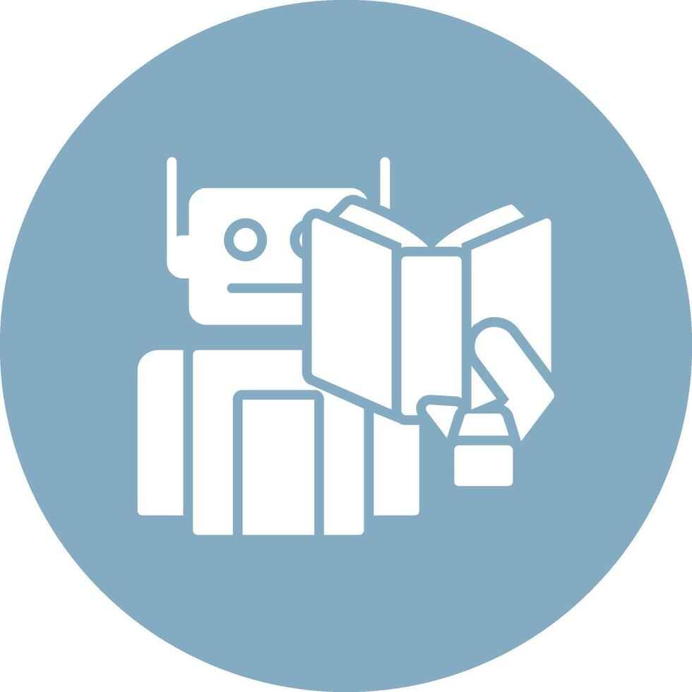 Robot Glyph Multi Circle Icon vector