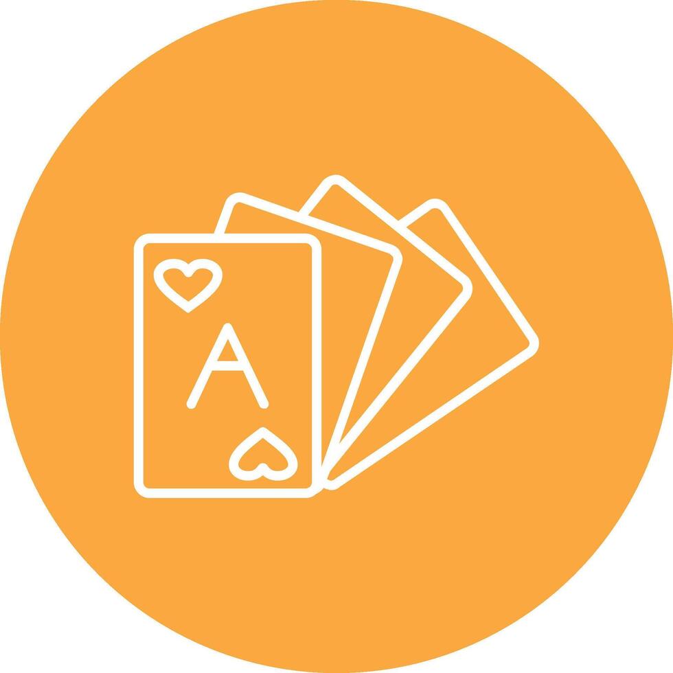 Card Deck Line Multi Circle Icon vector