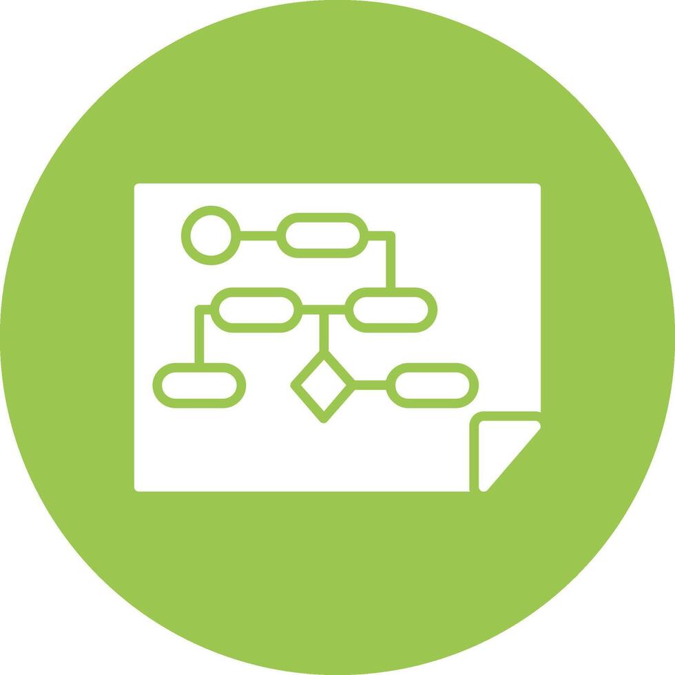 Work Flow Process Glyph Multi Circle Icon vector
