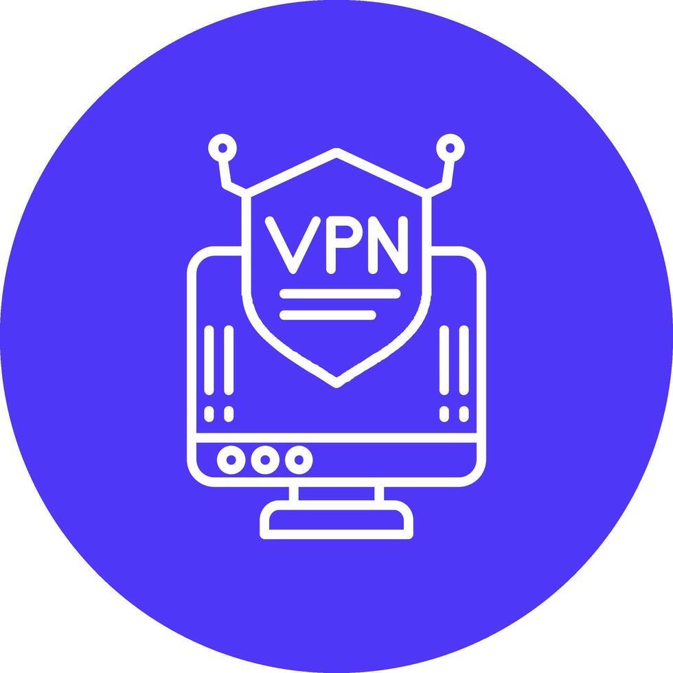 Vpn Line Multi Circle Icon vector