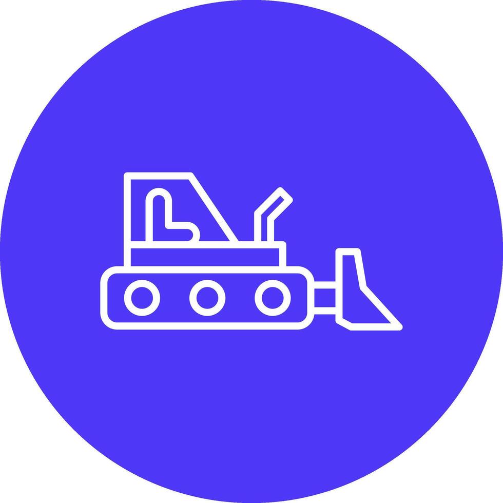 Bulldozer Line Multi Circle Icon vector