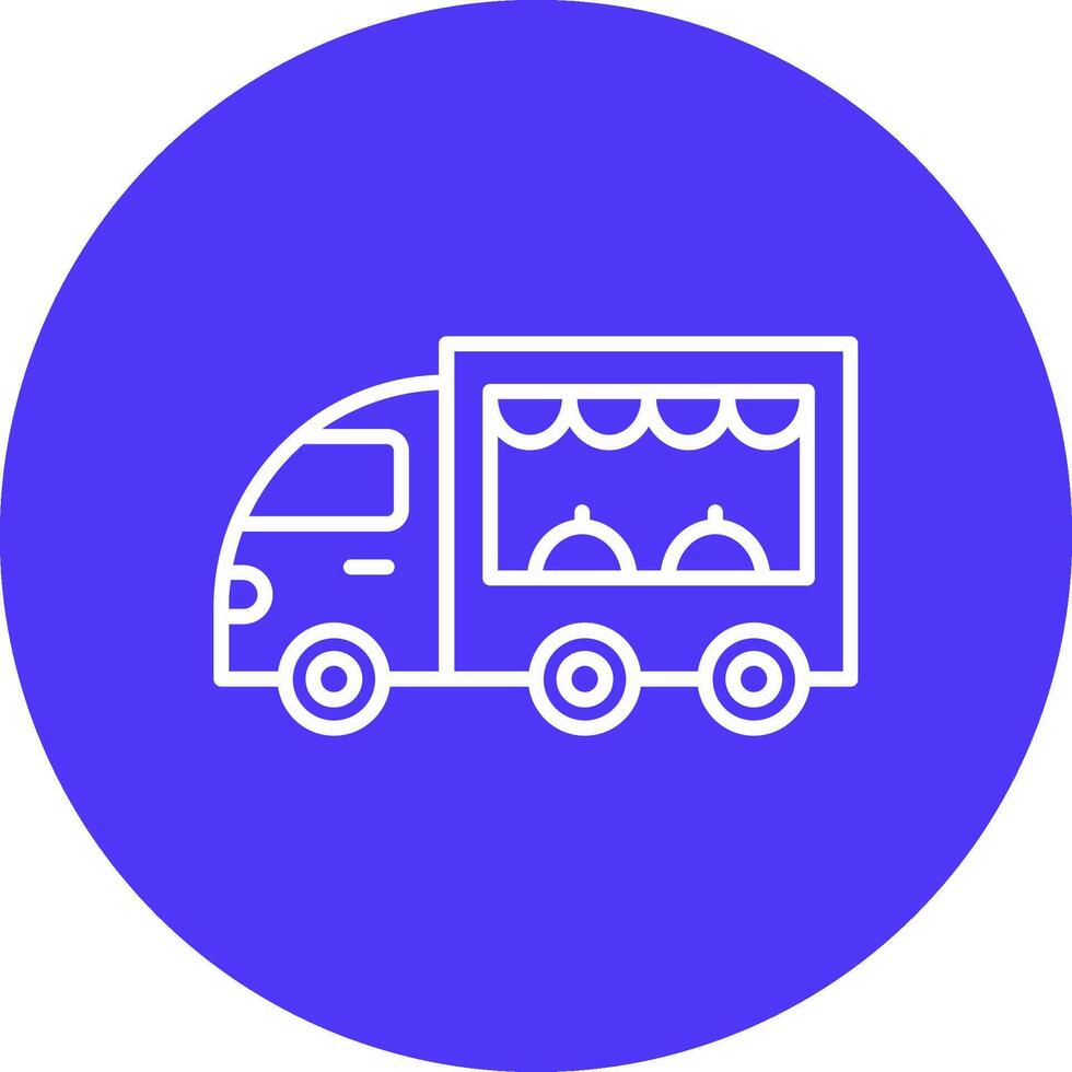 comida camión línea multi circulo icono vector