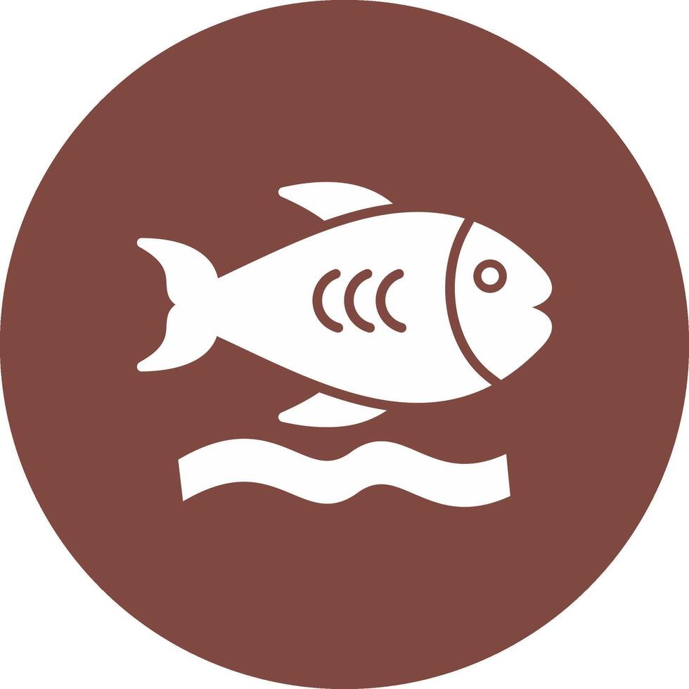 Fish Glyph Multi Circle Icon vector