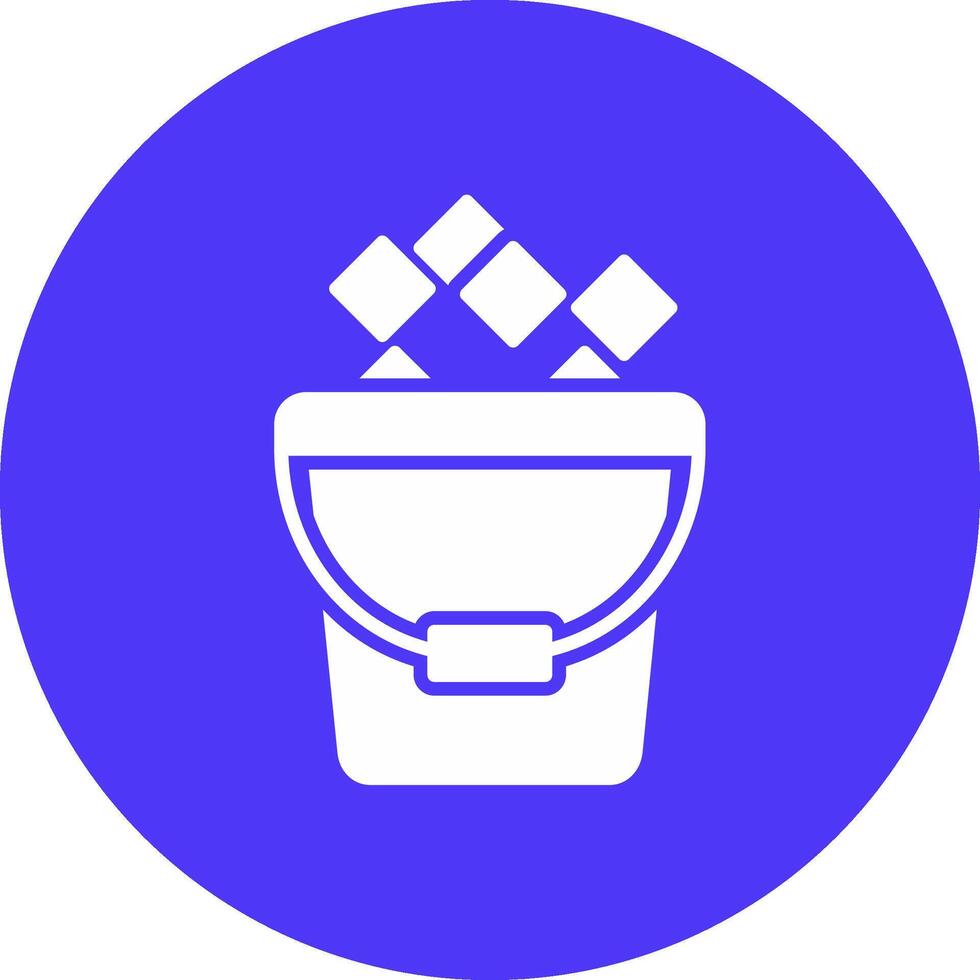 Ice Bucket Glyph Multi Circle Icon vector