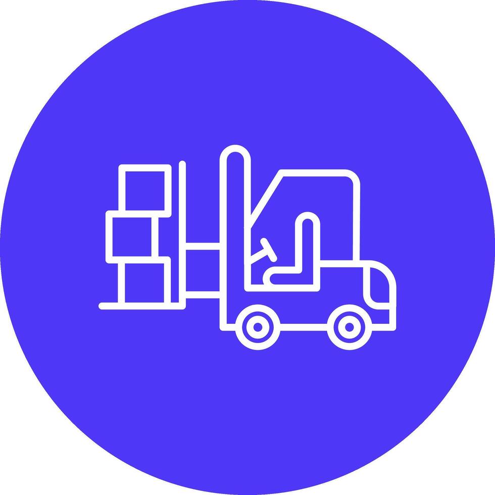 Forklift Line Multi Circle Icon vector