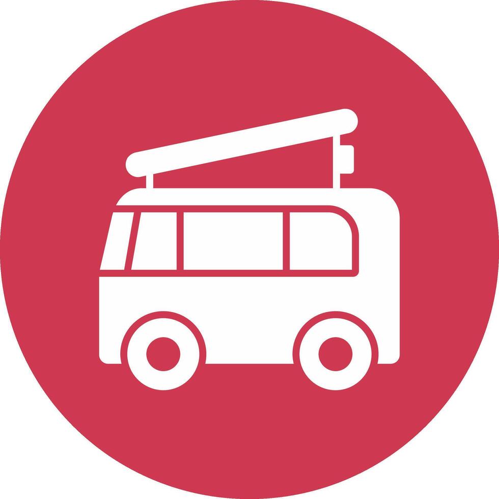 Camper Van Glyph Multi Circle Icon vector