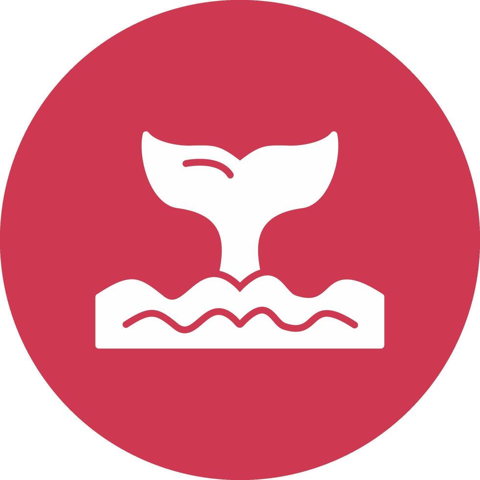 Whale Glyph Multi Circle Icon vector