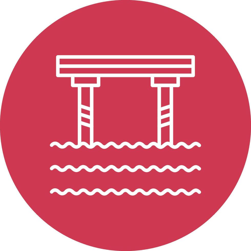 Bridge Line Multi Circle Icon vector