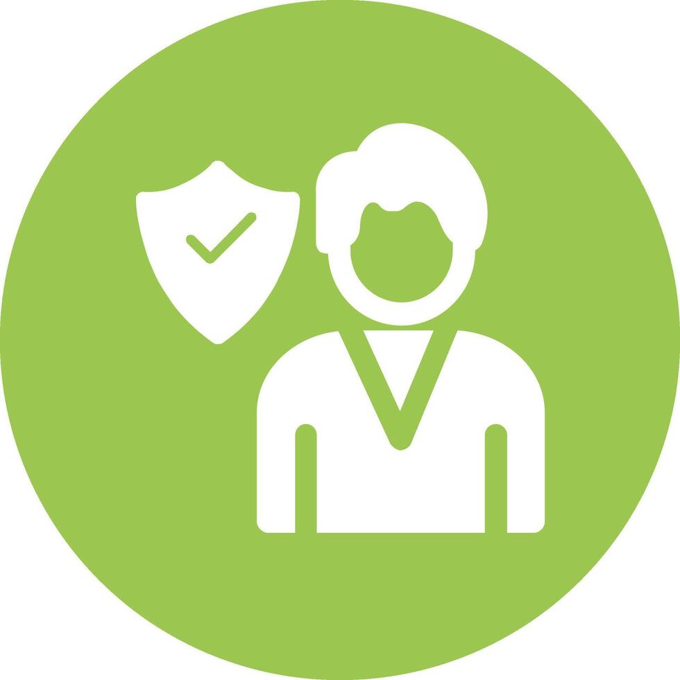 Employee Insurance Glyph Multi Circle Icon vector