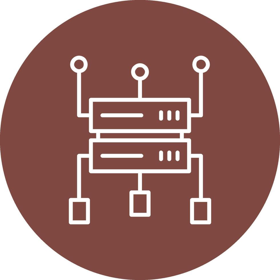 Data Structure Line Multi Circle Icon vector