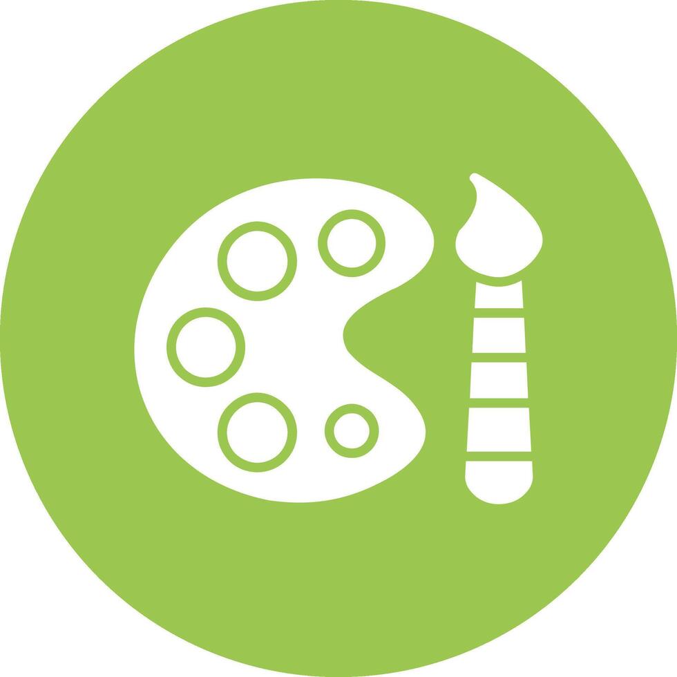 Paint Palette Glyph Multi Circle Icon vector