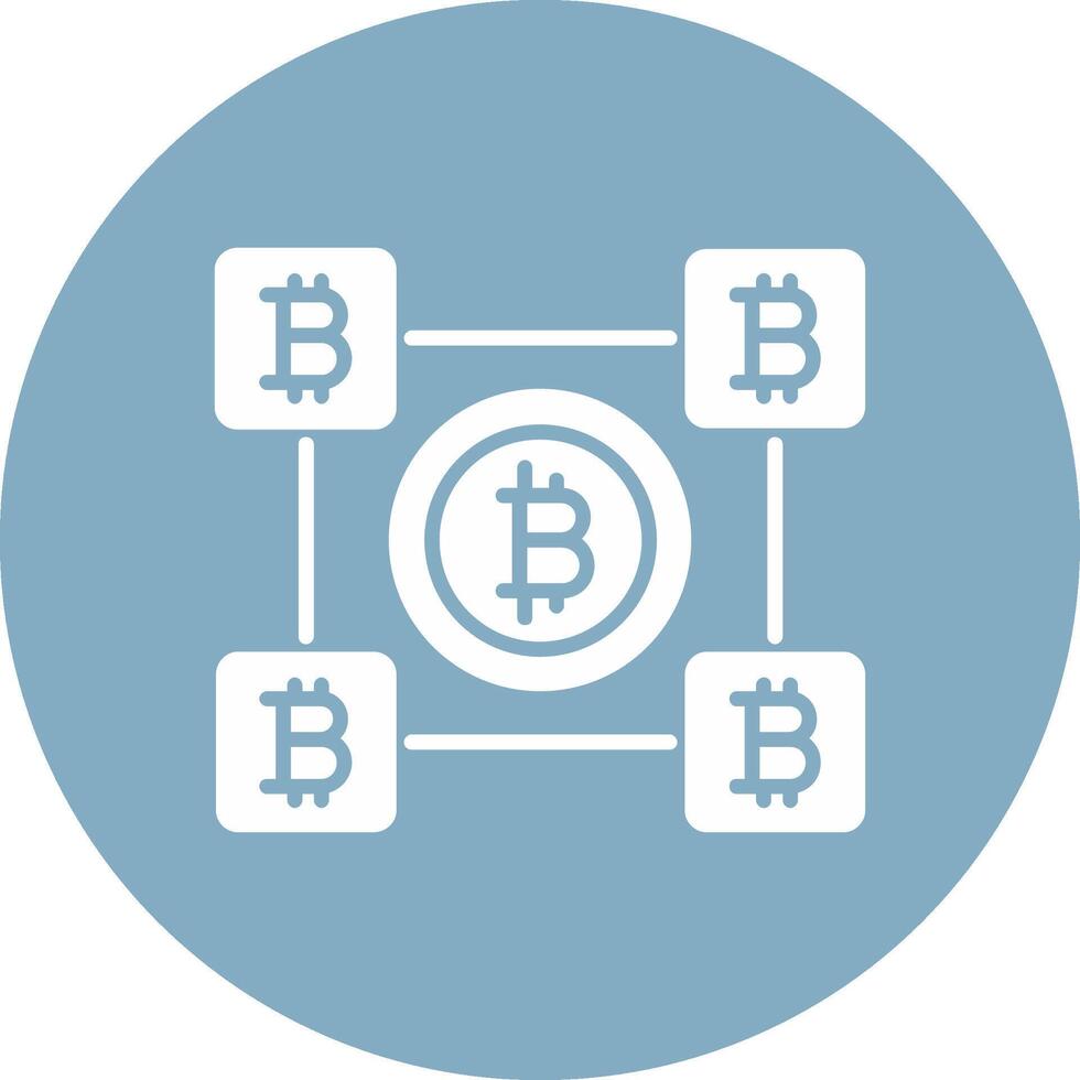Bitcoin Blocks Glyph Multi Circle Icon vector