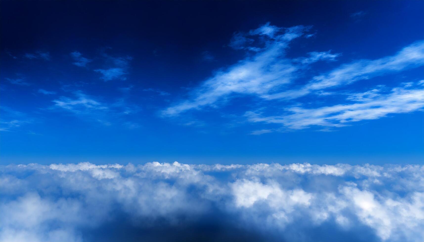 Blue sky with hazy clouds photo